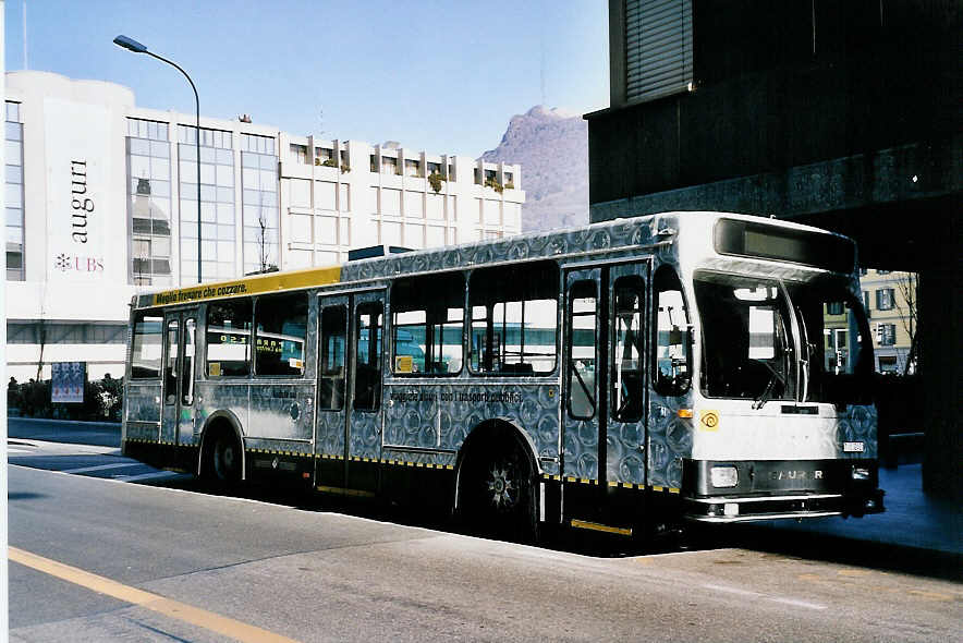 (051'207) - TPL Lugano - Nr. 50/TI 102'421 - Saurer/R&J (ex VBZ Zrich Nr. 271) am 1. Januar 2002 in Lugano, San Antonio