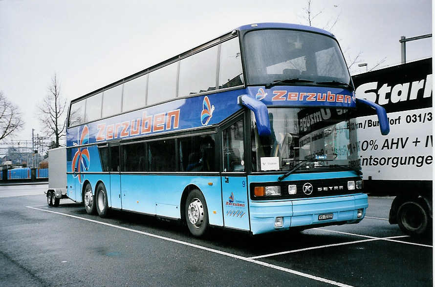 (052'004) - Zerzuben, Visp-Eyholz - Nr. 9/VS 72'322 - Setra am 7. Februar 2002 in Thun, Seestrasse