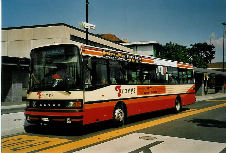 (054'131) - TRAVYS Yverdon - VD 1160 - Setra (ex TPYG Yverdon) am 22. Juni 2002 beim Bahnhof Yverdon