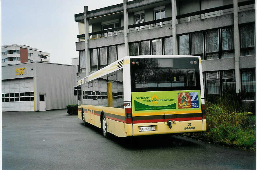 (057'323) - STI Thun - Nr. 83/BE 543'383 - MAN am 16. November 2002 in Thun, Garage