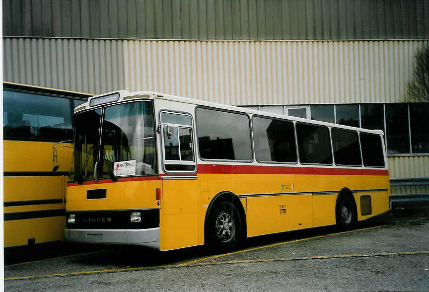 (057'506) - Bumann, Ausserberg - Nr. 4 - Saurer/Lauber am 30. November 2002 in Biel, Rattinbus