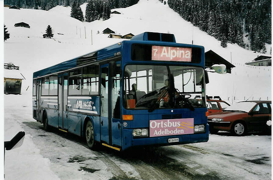 (058'627) - AFA Adelboden - Nr. 17/BE 263'015 - Mercedes (ex Frhlich, Zrich Nr. 603; ex VBZ Zrich Nr. 682) am 26. Januar 2003 in Adelboden, Alpina