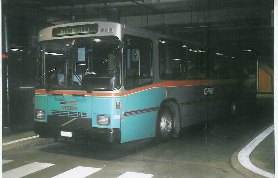 (059'314) - TPF Fribourg - Nr. 36/FR 300'214 - Volvo/R&J (ex GFM Fribourg Nr. 36) am 16. Mrz 2003 in Fribourg, Busbahnhof