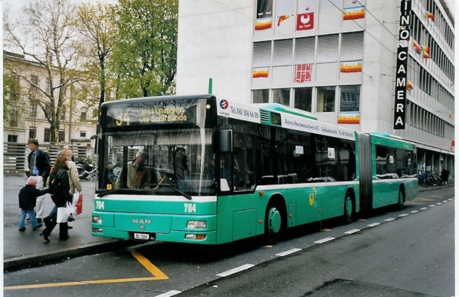 (059'627) - BVB Basel - Nr. 764/BS 3264 - MAN am 10. April 2003 in Basel, Claraplatz