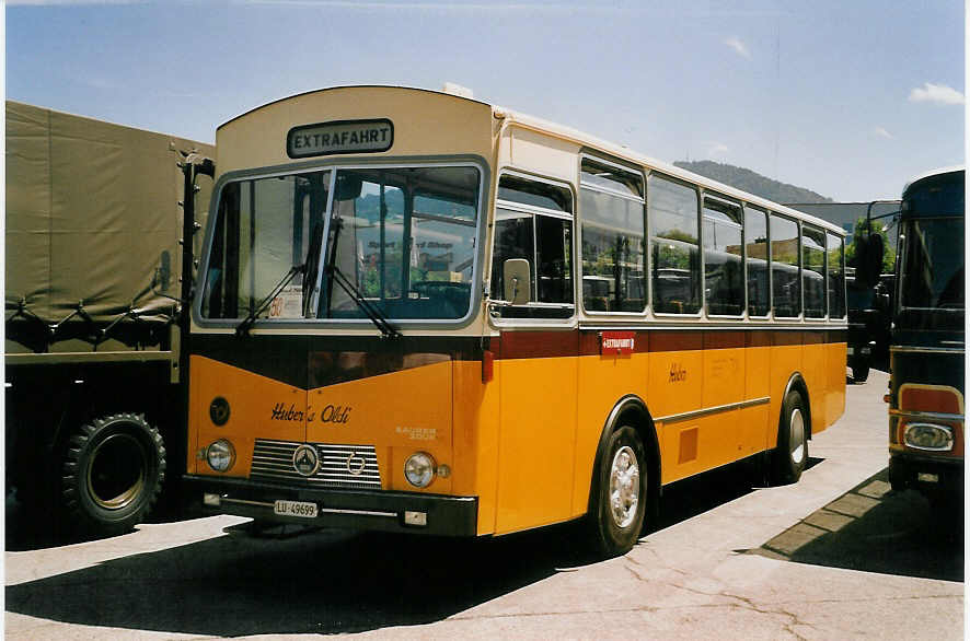 (060'914) - Huber, Oberkirch - LU 49'699 - Saurer/Rizzi (ex Thni, Flims; ex P 24'641) am 21. Juni 2003 in Hinwil, AMP