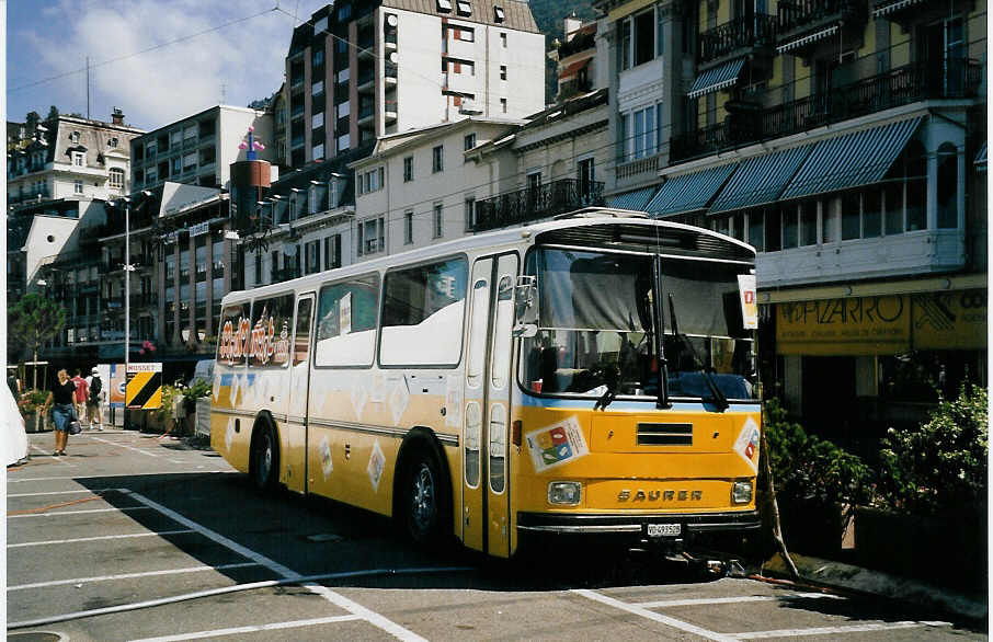 (061'236) - MadMarmot, Nyon - VD 493'528 - Saurer/Tscher (ex Auto-Transports, La Cte-aux-Fes; ex P 24'238) am 6. Juli 2003 in Montreux