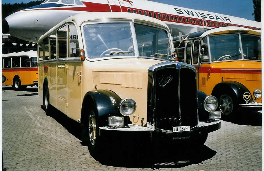 (061'524) - Arnet, Entlebuch - LU 15'750 - Saurer/R&J (ex Gutjahr, Aadorf; ex Jaggi, Kippel Nr. 2) am 13. Juli 2003 in Luzern, Verkehrshaus