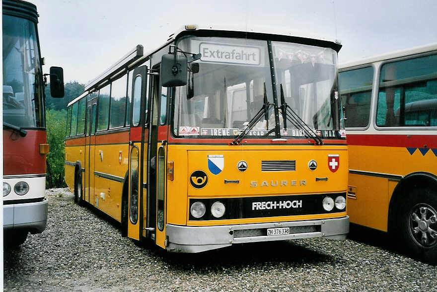 (062'911) - Schmid, Dietikon - ZH 376'378 - Saurer/FHS (ex Schmid, Buchs; ex Richter, Winterthur; ex Schaub, Arisdorf) am 30. August 2003 in Niederbipp, Saurertreffen