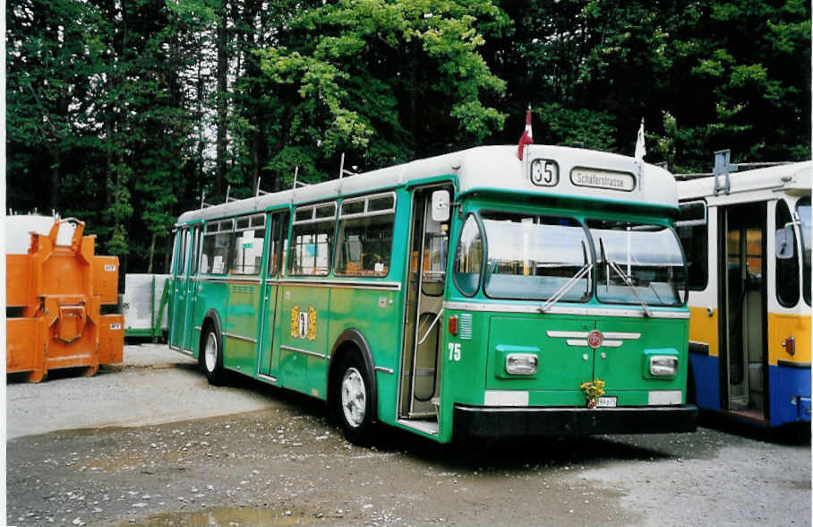 (063'310) - BVB Basel (RWB) - Nr. 75/BE 399'675 - FBW/FHS am 7. September 2003 in Oberburg, Ziegelgut