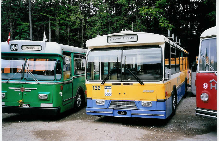 (063'313) - TC La Chaux-de-Fonds (RWB) - Nr. 156 - FBW/Hess am 7. September 2003 in Oberburg, Ziegelgut