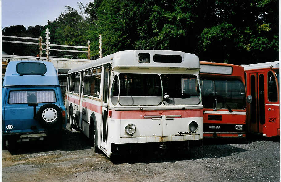 (063'316) - AAGL Lenk (RWB) - FBW/FHS (ex BVB Basel Nr. 50) am 7. September 2003 in Oberburg, Ziegelgut