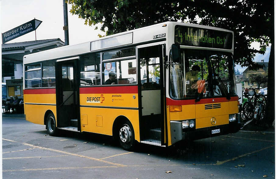 (063'508) - PostAuto Berner Oberland - BE 614'042 - NAW/Gppel (ex P 23'002; ex Selfors, Meiringen; ex P 22'020; ex Meray, Delmont; ex LVB Lenk) am 22. September 2003 beim Bahnhof Interlaken West