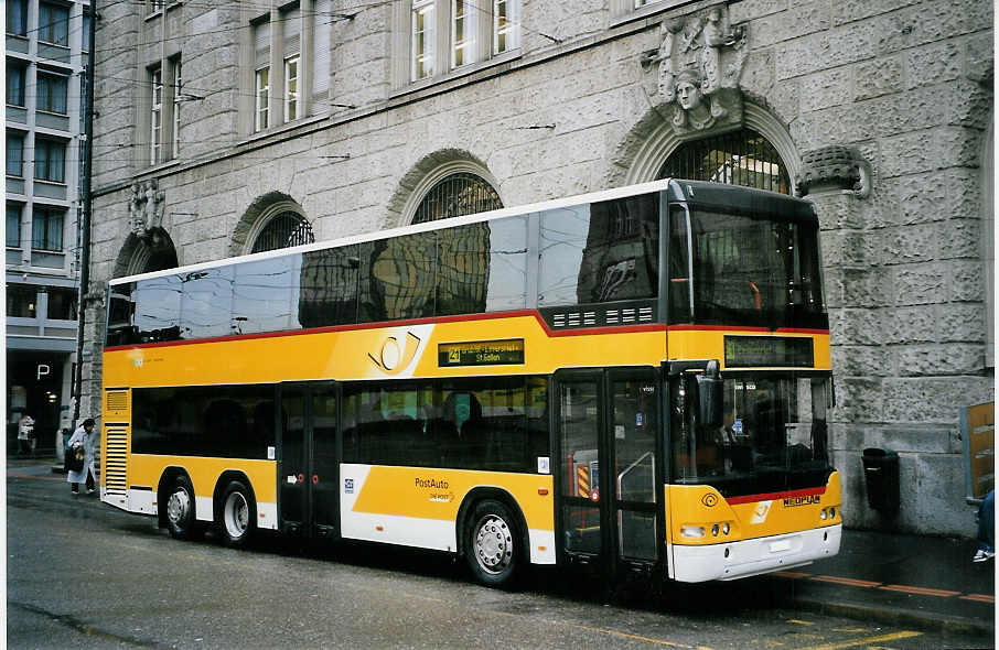 (063'835) - PostAuto St. Gallen-Appenzell - AR 14'844 - Neoplan (ex P 27'015) am 9. Oktober 2003 beim Bahnhof St. Gallen