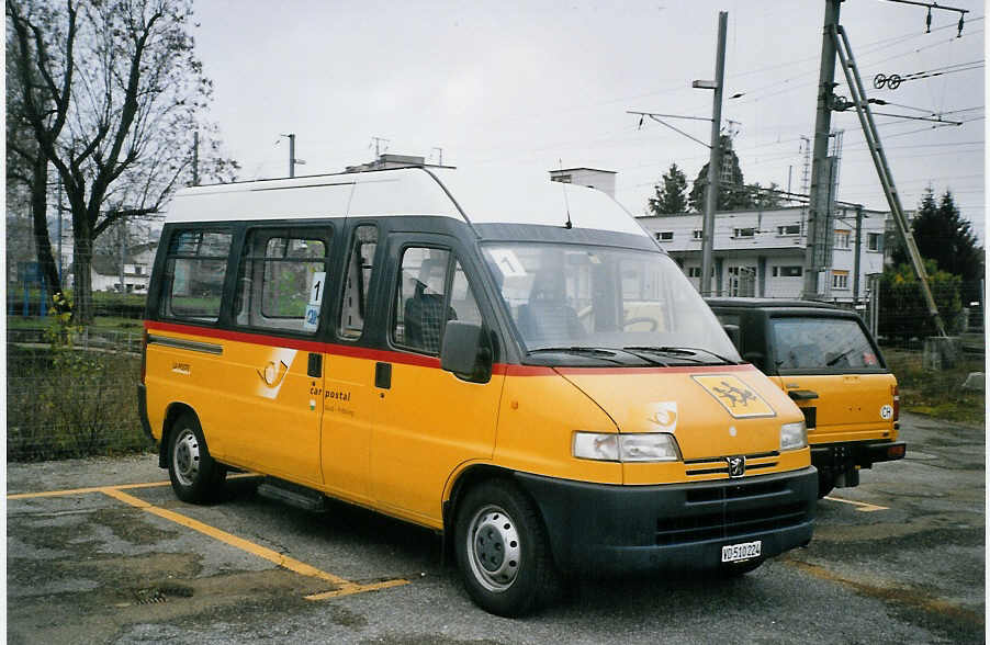 (064'534) - CarPostal Vaud-Fribourg - VD 510'224 - Peugeot am 29. November 2003 in Yverdon, Garage