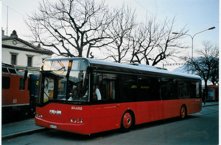 (065'009) - SBC Chur - Nr. 6/GR 97'506 - Solaris am 1. Januar 2004 beim Bahnhof Chur