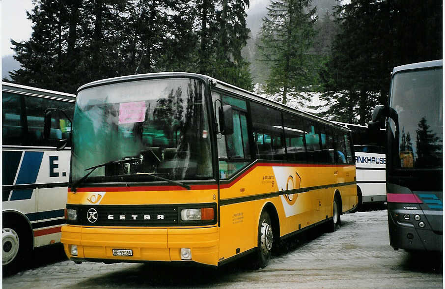 (065'335) - Portenier, Adelboden - Nr. 8/BE 92'064 - Setra (ex Geiger, Adelboden Nr. 8; ex P 25'053) am 7. Februar 2004 in Adelboden, Unter dem Birg