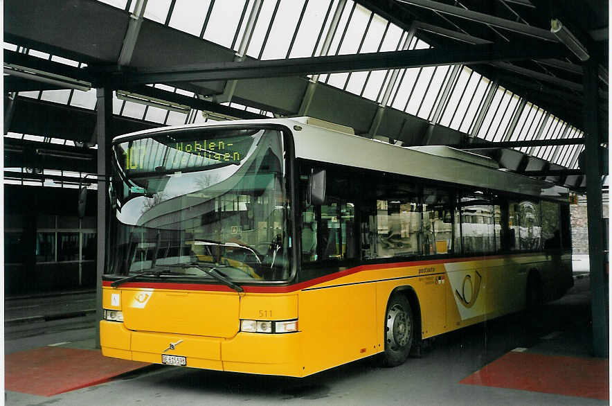 (065'918) - PostAuto Bern-Freiburg-Solothurn - Nr. 511/BE 615'598 - Volvo/Hess (ex P 25'677) am 7. Mrz 2004 in Bern, Postautostation