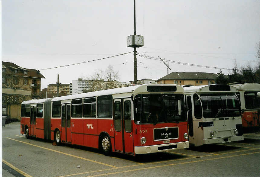 (066'136) - TL Lausanne - Nr. 453/VD 1536 - MAN am 21. Mrz 2004 in Lausanne, Dpt Borde