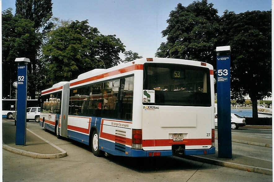 (070'125) - AAGR Rothenburg - Nr. 27/LU 15'732 - Scania/Hess am 21. August 2004 beim Bahnhof Luzern