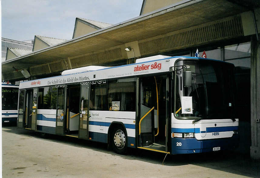 (070'820) - ZVB Zug - Nr. 20/ZG 3370 - Scania/Hess am 11. September 2004 in Zug, Garage