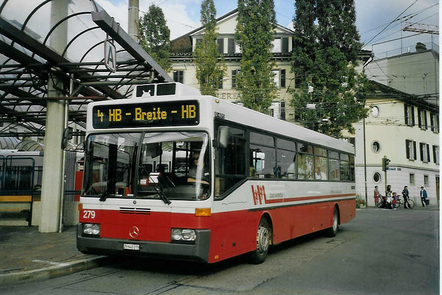 (071'114) - WV Winterthur - Nr. 279/ZH 640'279 - Mercedes (ex VBZ Zrich Nr. 619) am 15. September 2004 beim Hauptbahnhof Winterthur