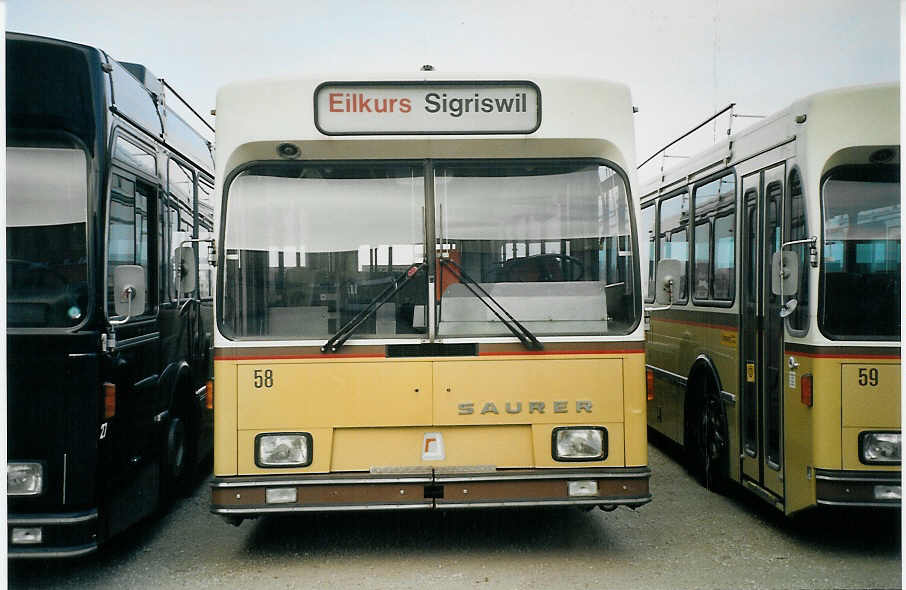 (073'216) - STI Thun - Nr. 58 - Saurer/R&J am 12. Dezember 2004 in Belp, ABAG