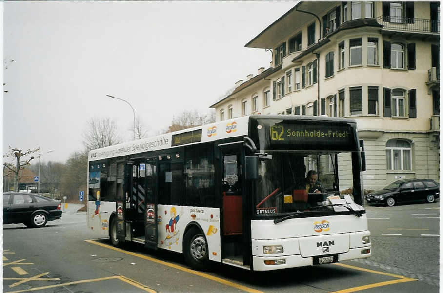 (073'222) - Lengacher, Mnsingen - Nr. 6/BE 382'422 - MAN/Gppel am 12. Dezember 2004 beim Bahnhof Mnsingen