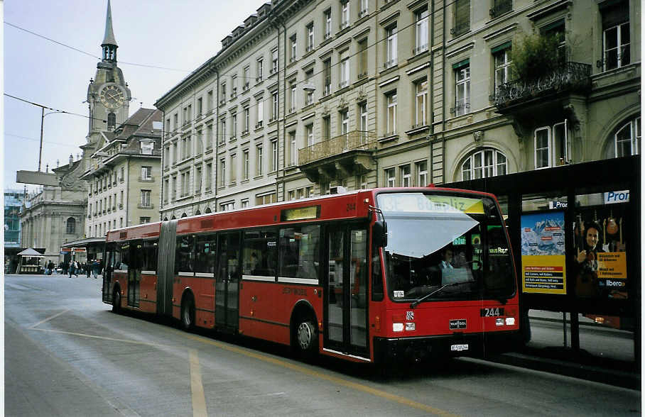 (074'512) - Bernmobil, Bern - Nr. 244/BE 518'244 - Van Hool am 10. Februar 2005 beim Bahnhof Bern