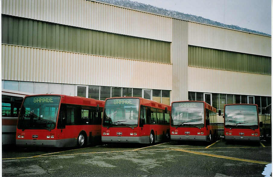 (074'814) - Peyer, Niederwangen - Nr. 70 + 71 + 72 + 73 - Van Hool am 22. Februar 2005 in Biel, Rattinbus