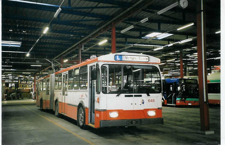 (075'028) - TPG Genve - Nr. 638 - FBW/Hess Gelenktrolleybus am 24. Februar 2005 in Genve, Dpt