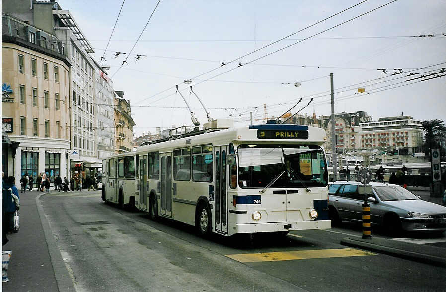 (075'126) - TL Lausanne - Nr. 746 - FBW/Hess Trolleybus am 24. Februar 2005 in Lausanne, Bel-Air