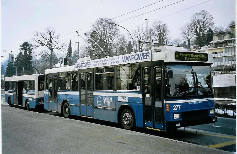 (075'316) - VBL Luzern - Nr. 277 - NAW/R&J-Hess Trolleybus am 25. Februar 2005 in Luzern, Verkehrshaus