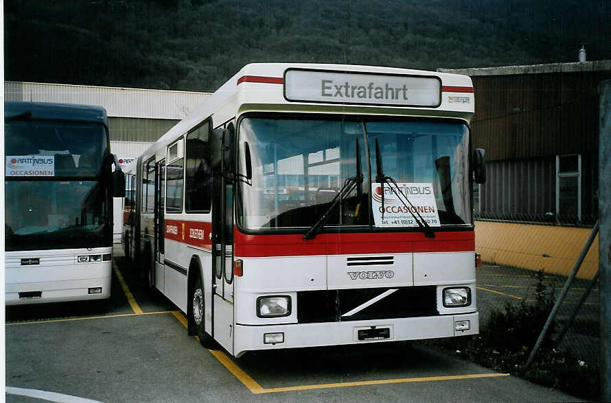 (075'805) - SB Schaffhausen - Nr. 7 - Volvo/Hess (ex RVSH Schaffhausen Nr. 7; ex ASS Schleitheim Nr. 7; ex Nr. 17) am 26. Mrz 2005 in Biel, Rattinbus