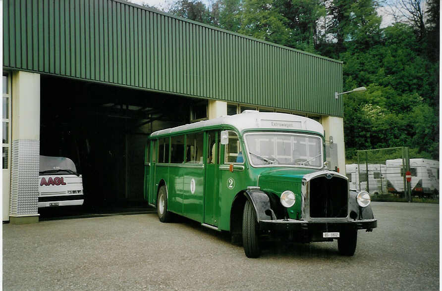 (077'105) - BVB Basel - Nr. 2/BS 1802 - Saurer/Reinb.+Chr. (ex Nr. 3) am 5. Juni 2005 in Liestal, Garage AAGL