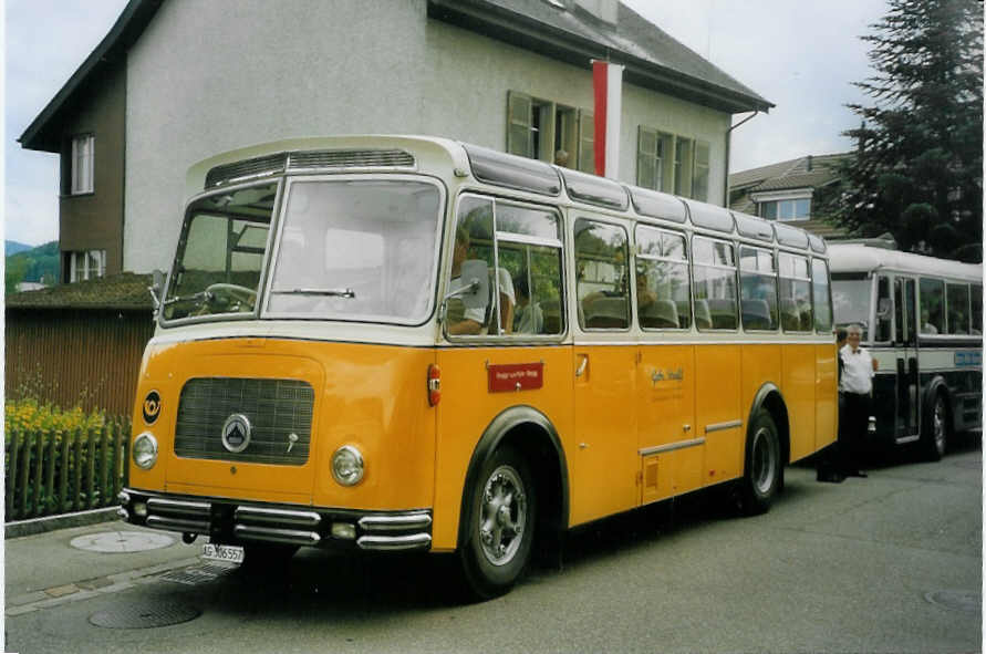 (077'306) - Streiff, Gelterkinden - AG 306'557 - Saurer/Gangloff (ex Oldie-Tours Zrisee, Wollerau; ex OTAG, Wald; ex Leibundgut, Obergoldbach, ex Krebs, Belpberg) am 5. Juni 2005 in Arboldswil, Dorfstrasse