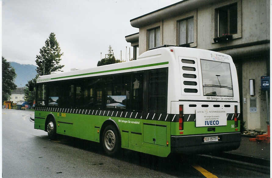 (078'336) - AAGR Rothenburg - Nr. 96/LU 15'775 - Iveco am 11. Juli 2005 beim Bahnhof Littau