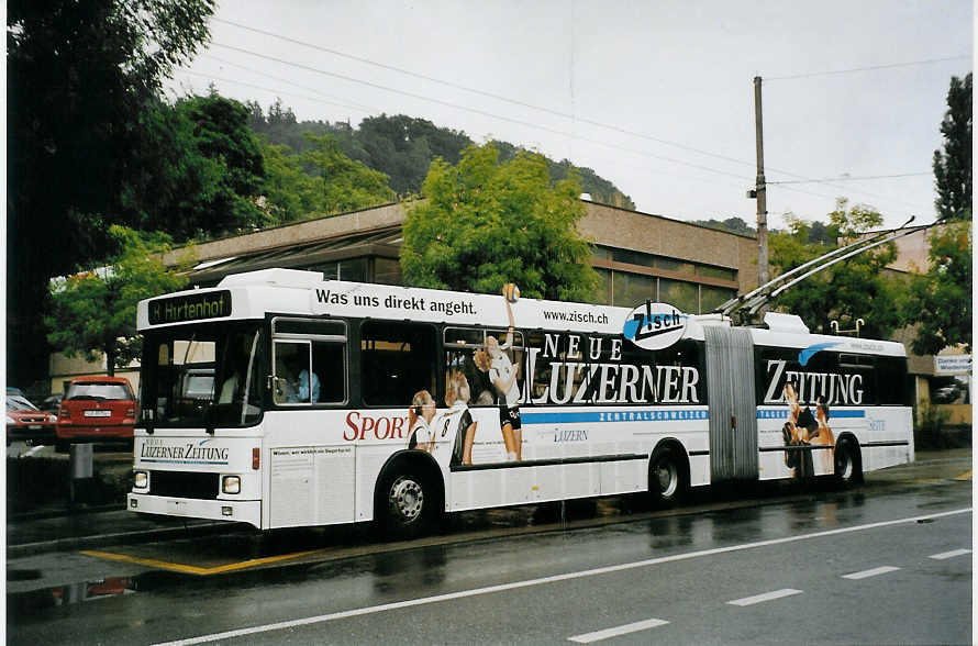 (078'405) - VBL Luzern - Nr. 195 - NAW/Hess Gelenktrolleybus am 11. Juli 2005 in Luzern, Brelstrasse