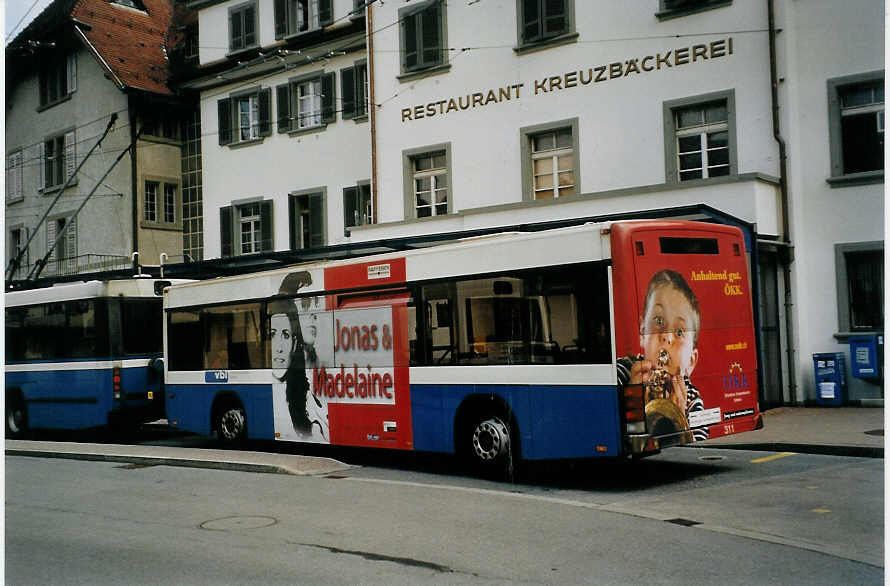 (078'524) - VBL Luzern - Nr. 311 - Lanz+Marti/Hess Personenanhnger am 11. Juli 2005 in Kriens, Busschleife