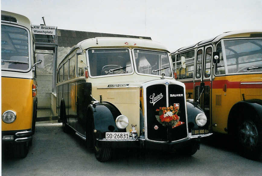 (079'824) - Eberhard, Messen - SO 26'831 - Saurer/Lauber (ex Faigaux, Malleray; ex Schpbach, Murten; ex Marti, Kallnach) am 27. August 2005 in Niederbipp, Saurertreffen