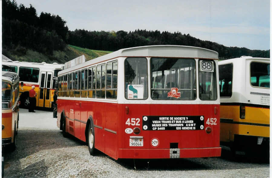 (079'909) - TPG Genve (Knoerr) - Nr. 452/GE 96'044 - Saurer/Hess am 27. August 2005 in Niederbipp, Saurertreffen 