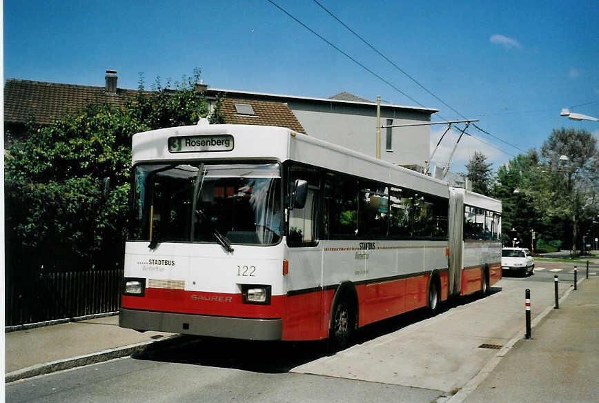 (080'103) - SW Winterthur - Nr. 122 - Saurer/FHS Gelenktrolleybus am 28. August 2005 in Winterthur, Rosenberg