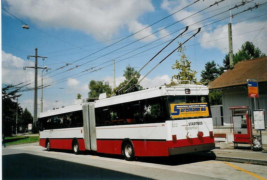 (080'114) - SW Winterthur - Nr. 122 - Saurer/FHS Gelenktrolleybus am 28. August 2005 in Winterthur, Seen