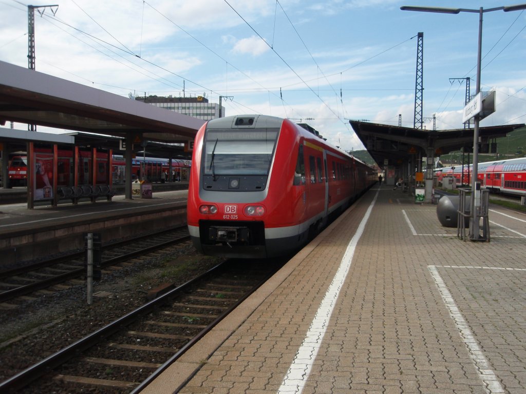 612 025 als RE aus Erfurt Hbf in Wrzburg Hbf. 29.09.2012
