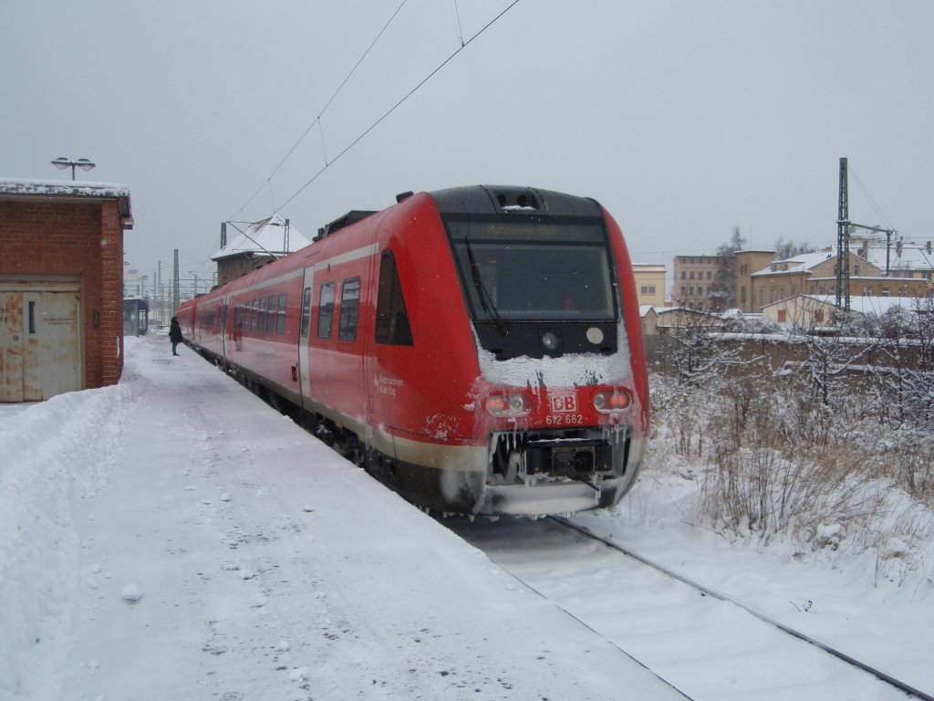 612 662 als RE nach Hannover Hbf in Halle (Saale) Hbf. 02.01.2010