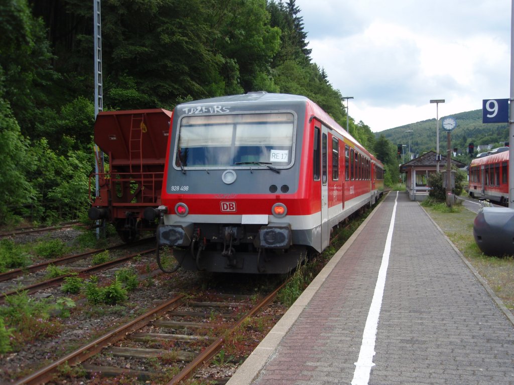 928 498 als RB 55 nach Willingen in Brilon Wald. 12.06.2009