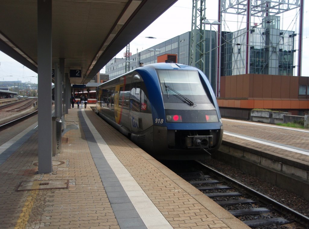 Ein ATER 73900 der SNCF als RE aus Forbach in Saarbrcken Hbf. 14.04.2012