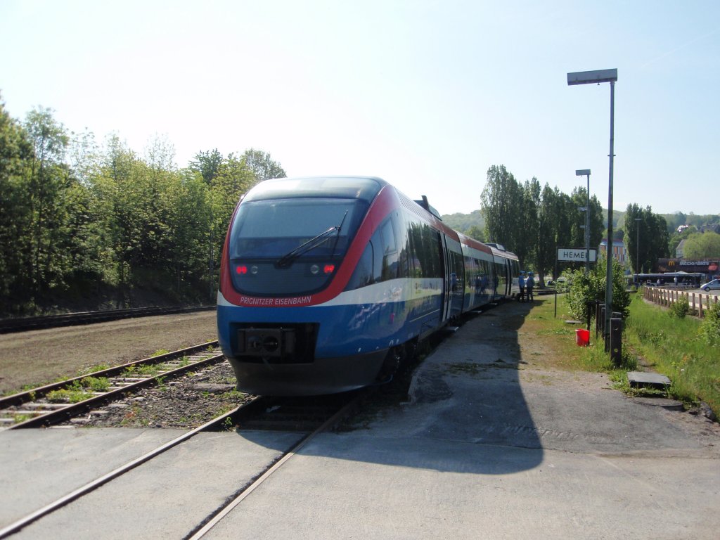 Ein VT 643 der Prignitzer Eisenbahn als Sonderzug aus Dortmund Hbf in Hemer. 22.05.2010