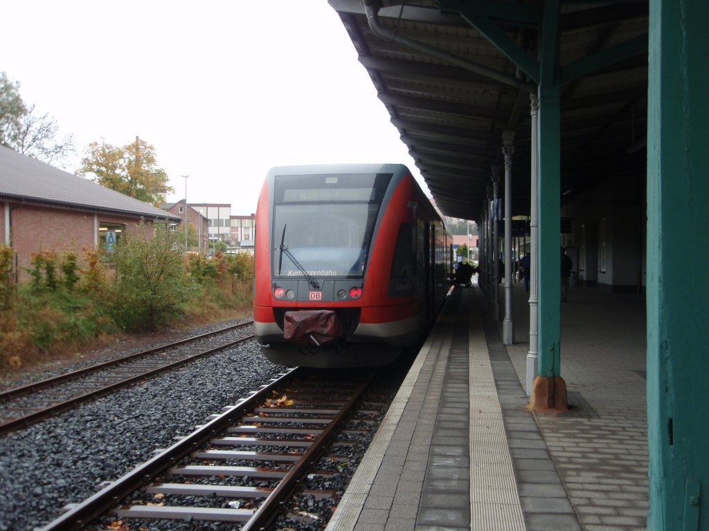 Ein VT 646 als R 39 aus Wabern in Bad Wildungen. 16.10.2010