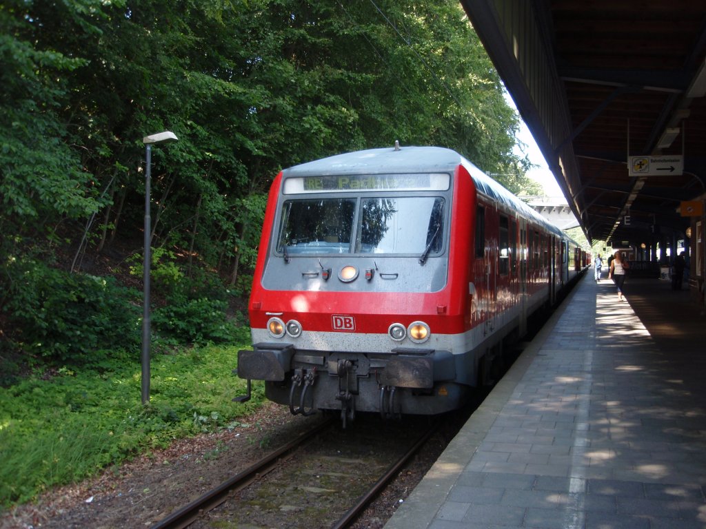 Ein Wittenberger Steuerwagen als RE Hamburg Hbf - Padborg in Flensburg. 07.08.2009