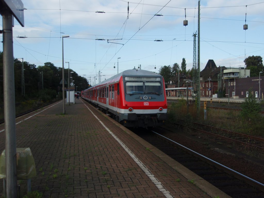 Ein Wittenberger Steuerwagen als RE Halle (Saale) Hbf - Kassel Hbf in Eichenberg. 29.08.2009